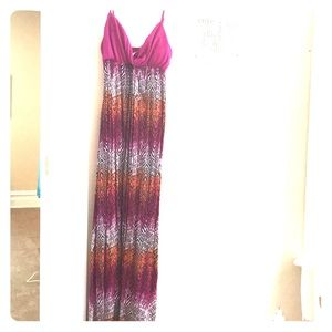 A colorful maxi dress with adjustable straps....